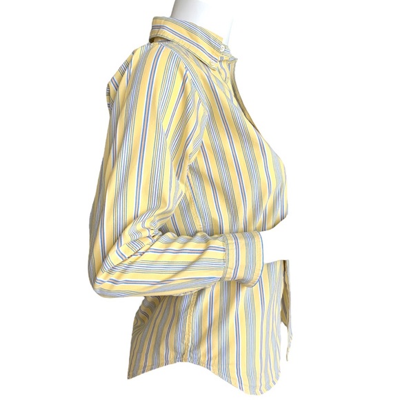 RALPH LAUREN YELLOW/BLUE STRIPED OXFORD COTTON SHIRT. BOYS SIZE M 12-14 - Picture 3 of 6